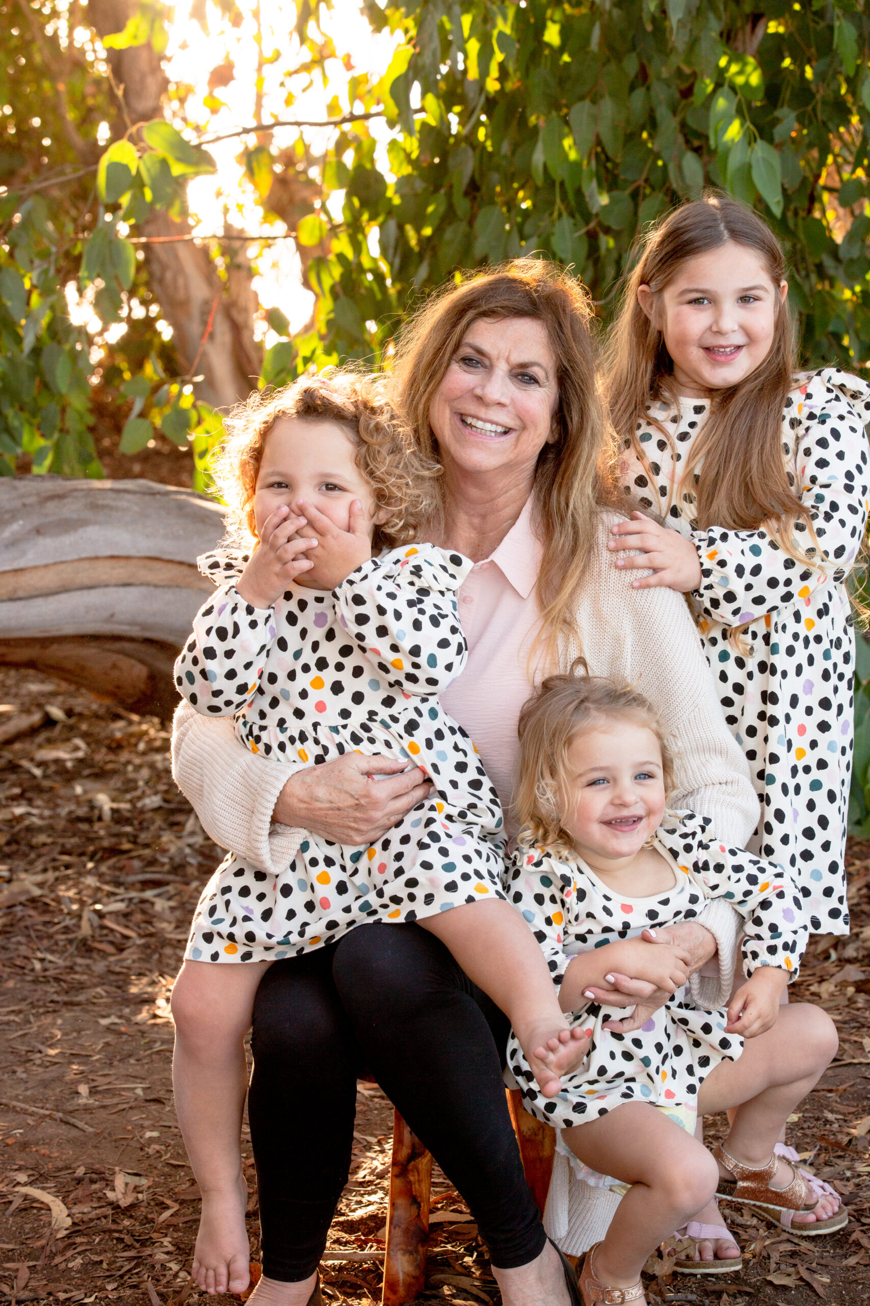 Santa Barbara sleep coaching Nancy with her 3 granddaughters.